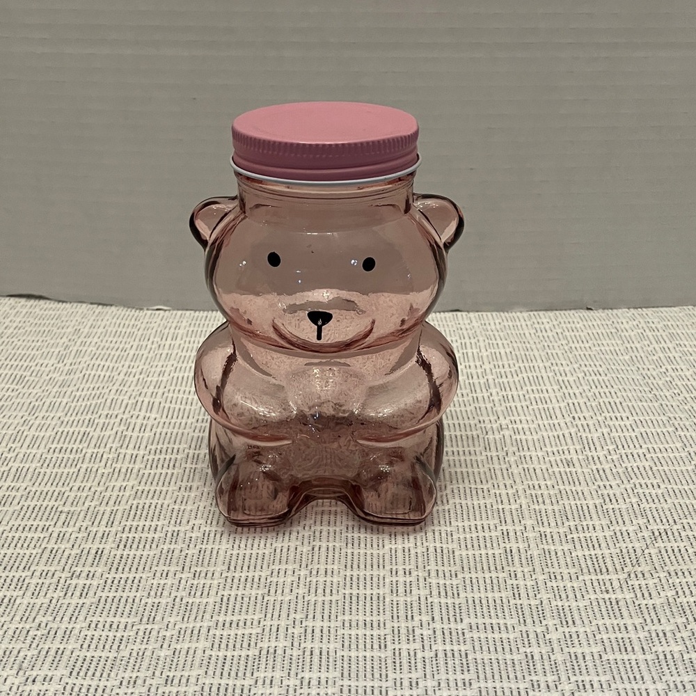 Pink Bear Glass Storage Jar - Cute Home Accent